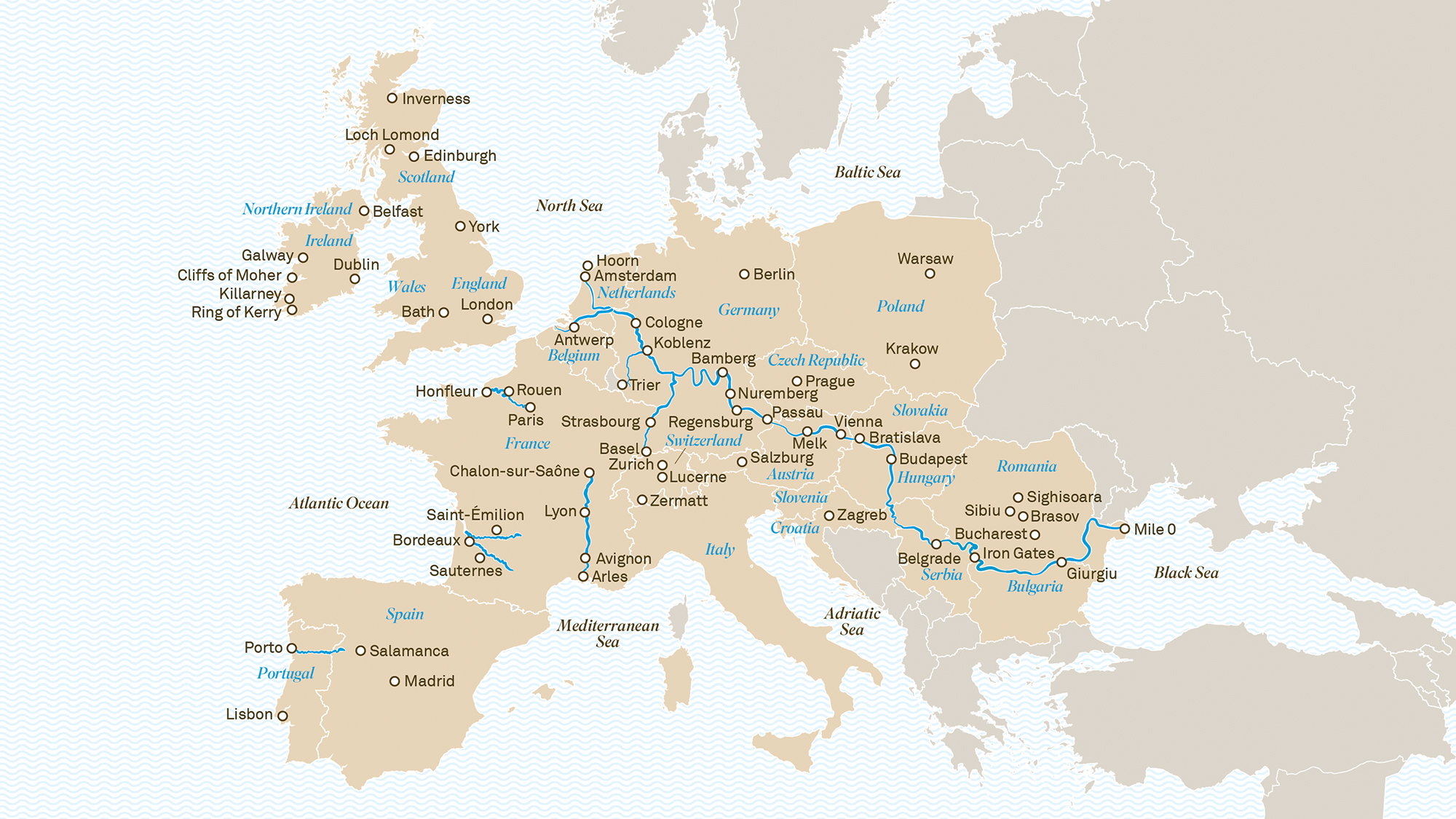 Scenic Land touring destinations in Europe & the UK