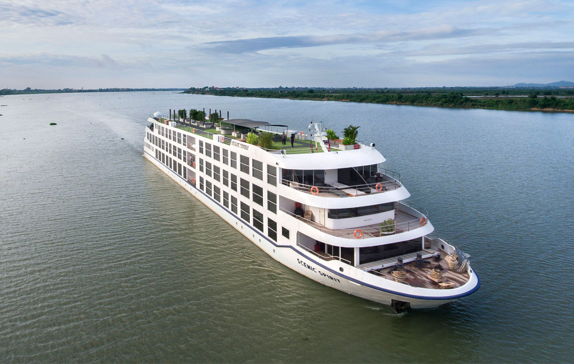 Scenic Spirit cruising on the Mekong