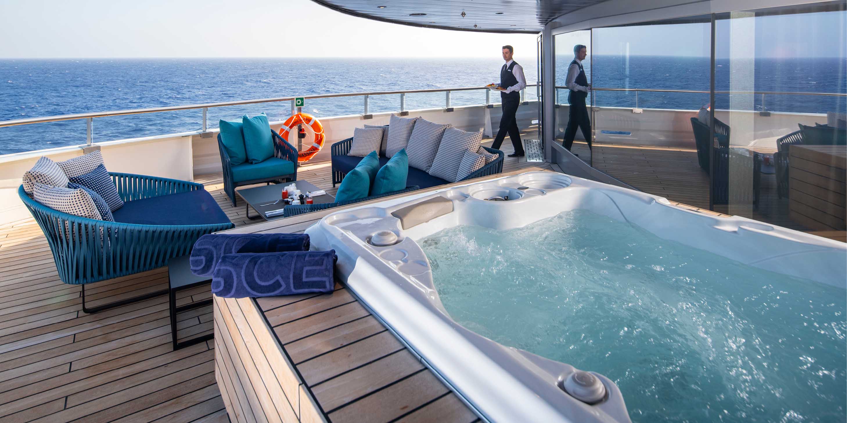 Butler Service in the Owners Penthouse Suite on board Scenic Eclipse. 