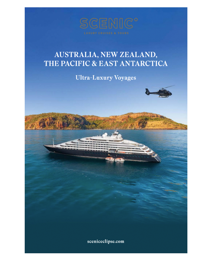 Oceania Destination Guide Brochure Cover with Scenic Eclipse Sailing in the Kimberley