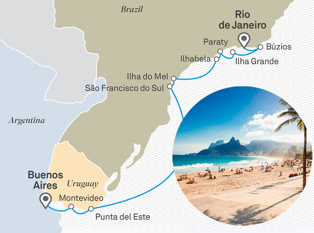 Scenic Cruises Rhythms of Brazilian Coastline itinerary map